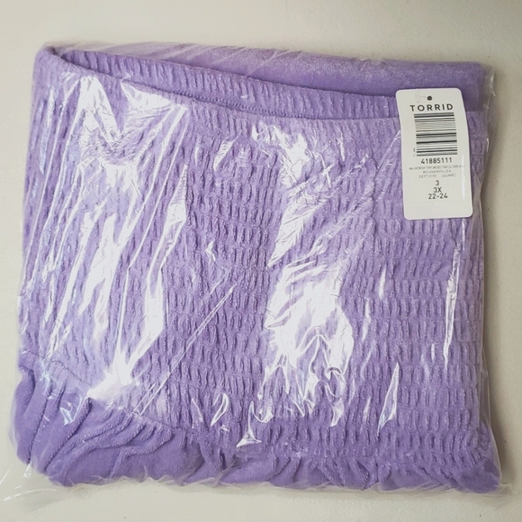 ❤️NWT VINTAGE TORRID SWIM COVER STRAPLESS TERRY BEACH DRESS COVER-UP LILAC PLUS - Picture 4 of 16